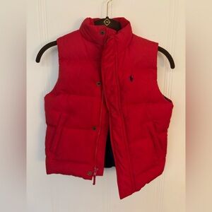 Ralph Lauren Vibrant Red puffer kids Vest